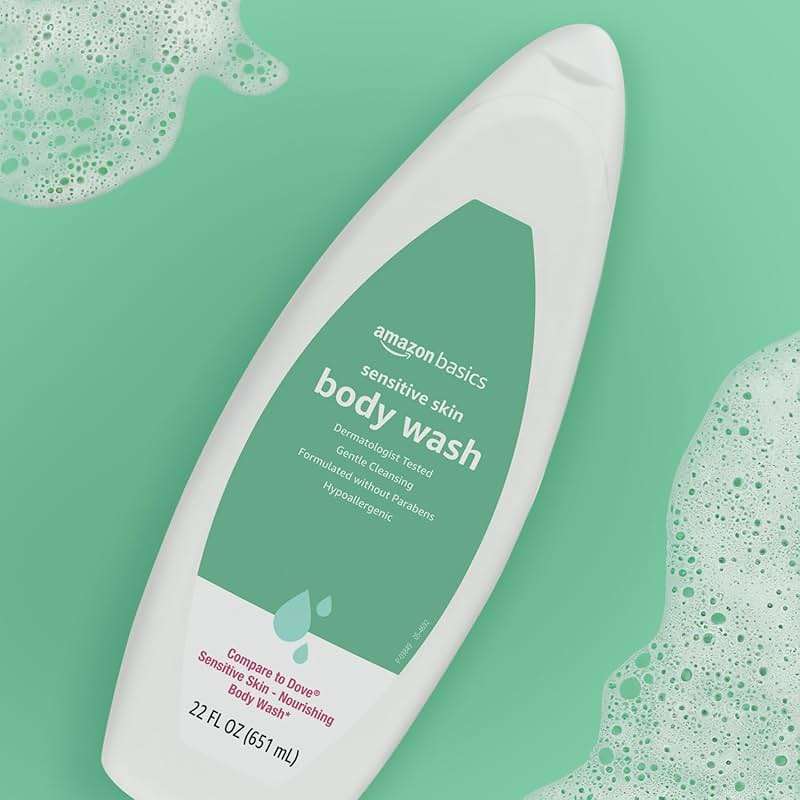 Amazon Basics Hypoallergenic Body Wash for Sensitive Skin, Creamy Lather, Paraben Free, 22 fl oz (1-Pack) - Image 6