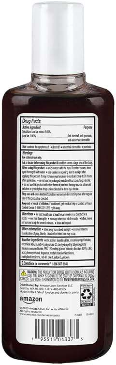 Amazon Basics Therapeutic Plus Coal Tar Anti-Dandruff Shampoo Extra Strength 1%, for Seborrheic Dermatitis, Psoriasis, Itching and Flaking Scalp, 6 Fl Oz, Pack of 1 - Image 2