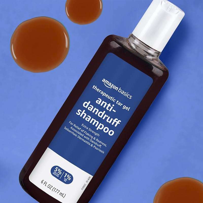 Amazon Basics Therapeutic Plus Coal Tar Anti-Dandruff Shampoo Extra Strength 1%, for Seborrheic Dermatitis, Psoriasis, Itching and Flaking Scalp, 6 Fl Oz, Pack of 1 - Image 6