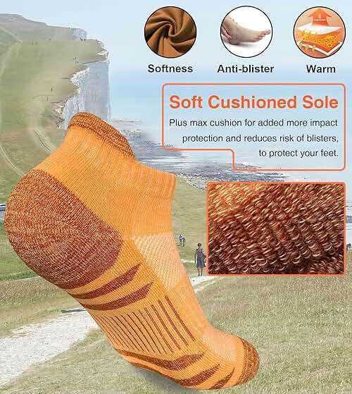 Heyoboy Womens Ankle Anti-blister Thick Cushioned Wicking Odor Resist Athletic Running Socks 5 Pairs - Image 2