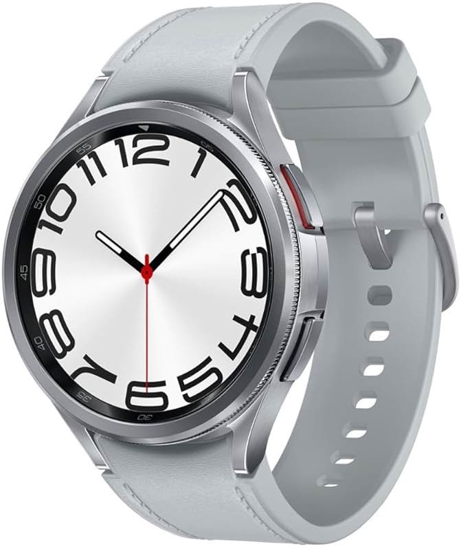 SAMSUNG Galaxy Watch 6 Classic 47mm Stainless-Steel Smartwatch w/ Fitness Tracker, Heart Monitor, BIA Sensor, Bluetooth – Silver - Product Image