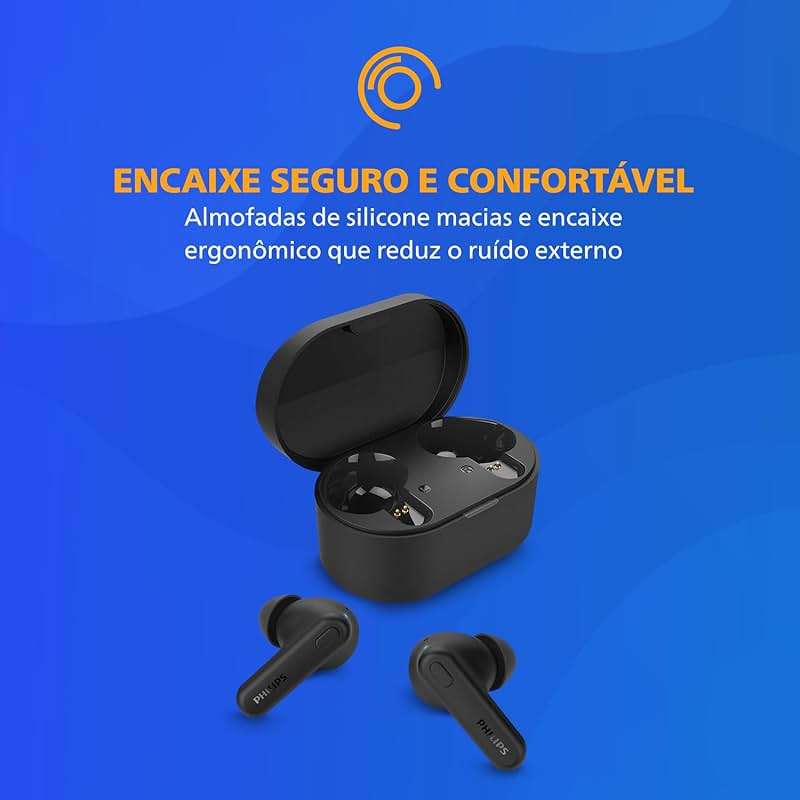 Philips TAT1108 Wireless Earbuds,True Wireless Headphones,Powerful Bass with 6 mm Driver,Clear Call with AI Mic,15-Hour Battery Life,Bluetooth v5.3,IPX4 Rating,Ergonomic Design for Comfort,Black - Image 5