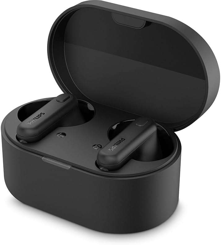Philips TAT1108 Wireless Earbuds,True Wireless Headphones,Powerful Bass with 6 mm Driver,Clear Call with AI Mic,15-Hour Battery Life,Bluetooth v5.3,IPX4 Rating,Ergonomic Design for Comfort,Black - Image 6