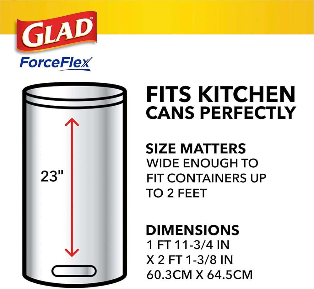 Glad ForceFlex Tall Kitchen Trash Bags, 13 Gallon, Pine-Sol Original, 40 Count (Package May Vary) - Image 8