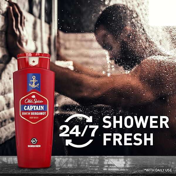 Old Spice Refreshing Body Wash for Men, 3X Defense, 24/7 Shower Fresh with Long Lasting Scent, Red Collection, Captain with Bergamot Scent, 24 oz (Pack of 4) - Image 3