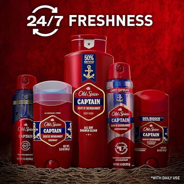Old Spice Refreshing Body Wash for Men, 3X Defense, 24/7 Shower Fresh with Long Lasting Scent, Red Collection, Captain with Bergamot Scent, 24 oz (Pack of 4) - Image 7
