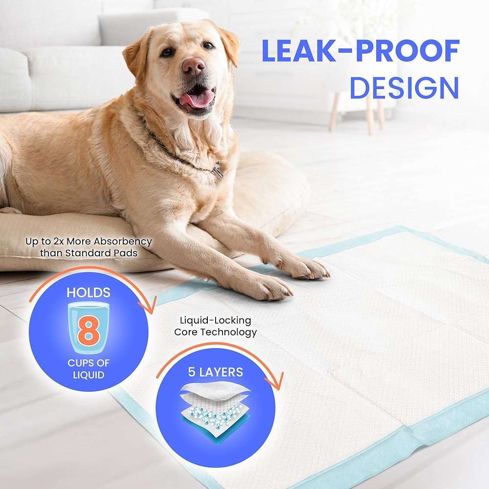 Reli. Leak-Proof Puppy Pads (15 Pack) | Pee Pads for Dogs | 8 Cups Absorbency for Multiple Dog & Pet Potty Training, Extra Large 28x34 - Image 3