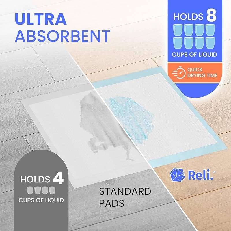 Reli. Leak-Proof Puppy Pads (15 Pack) | Pee Pads for Dogs | 8 Cups Absorbency for Multiple Dog & Pet Potty Training, Extra Large 28x34 - Image 4