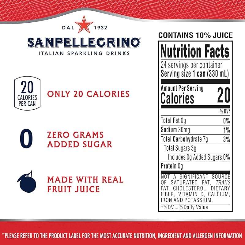 Sanpellegrino Zero Grams Added Sugar Sparkling Orange And Blood Orange Beverage, Italian Sparkling Drink, 24 Pack Of 11.15 Fl Oz Cans, San Pellegrino Italian Sparkling Drinks, Low Calorie Sparkling Fruit Beverages - Image 3