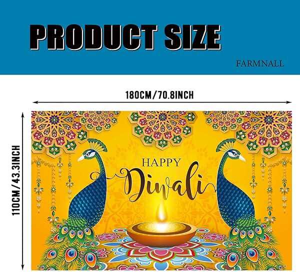 Diwali Photo Backdrop Happy Diwali Banner Deepawali Indian Festival of Lights Decorations and Supplies for Home - Image 2