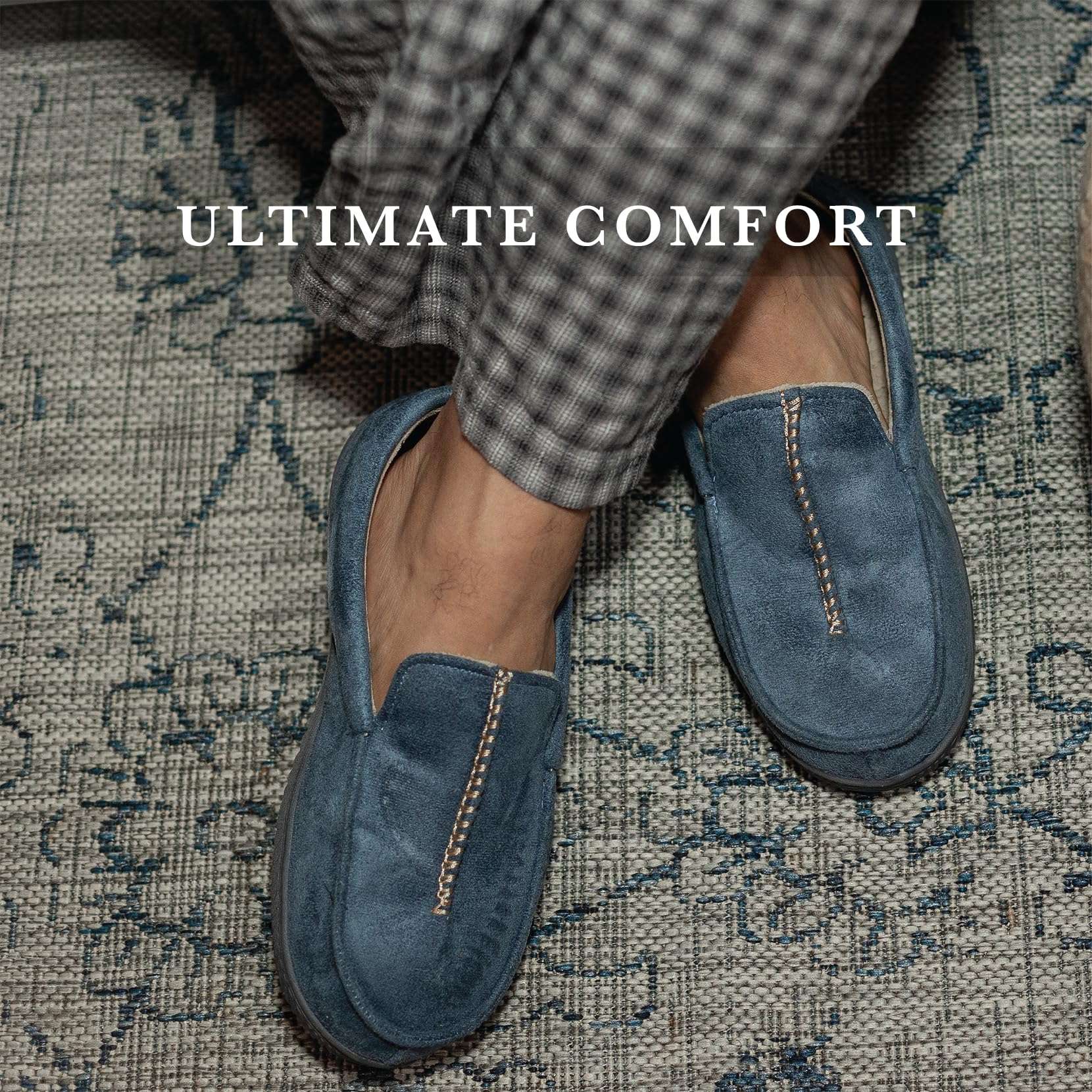 isotoner Men's Indoor/Outdoor Liam Microsuede Moccasin Slippesr With Memory Foam Comfort - Image 6