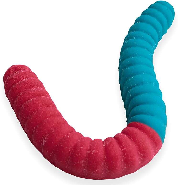 Sour Giant Gummy Worm - Large 2 Pound Gummy Candy with Big Tangy Flavor from GGB Candies (Cherry/Blue Raspberry) - Image 1