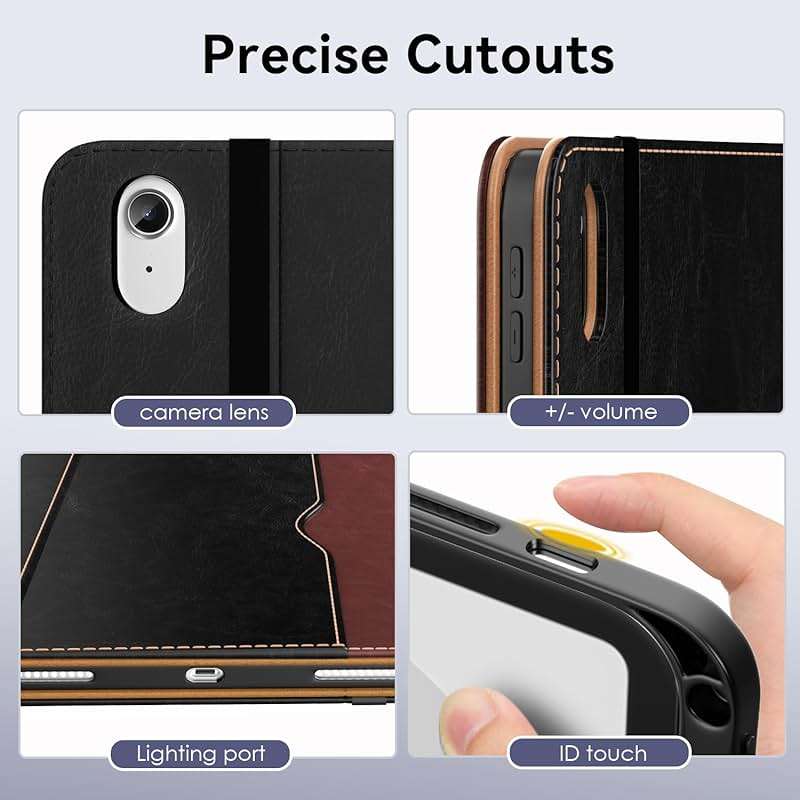OKP Case for iPad A16 11th Generation 2025 / 10th Gen Case 2022, for 11 Inch / 10.9 Inch iPad Multi-Angle Viewing PU Leather Stand Cover with Pencil Holder & Pocket, Auto Sleep/Wake, Black Brown - Image 4
