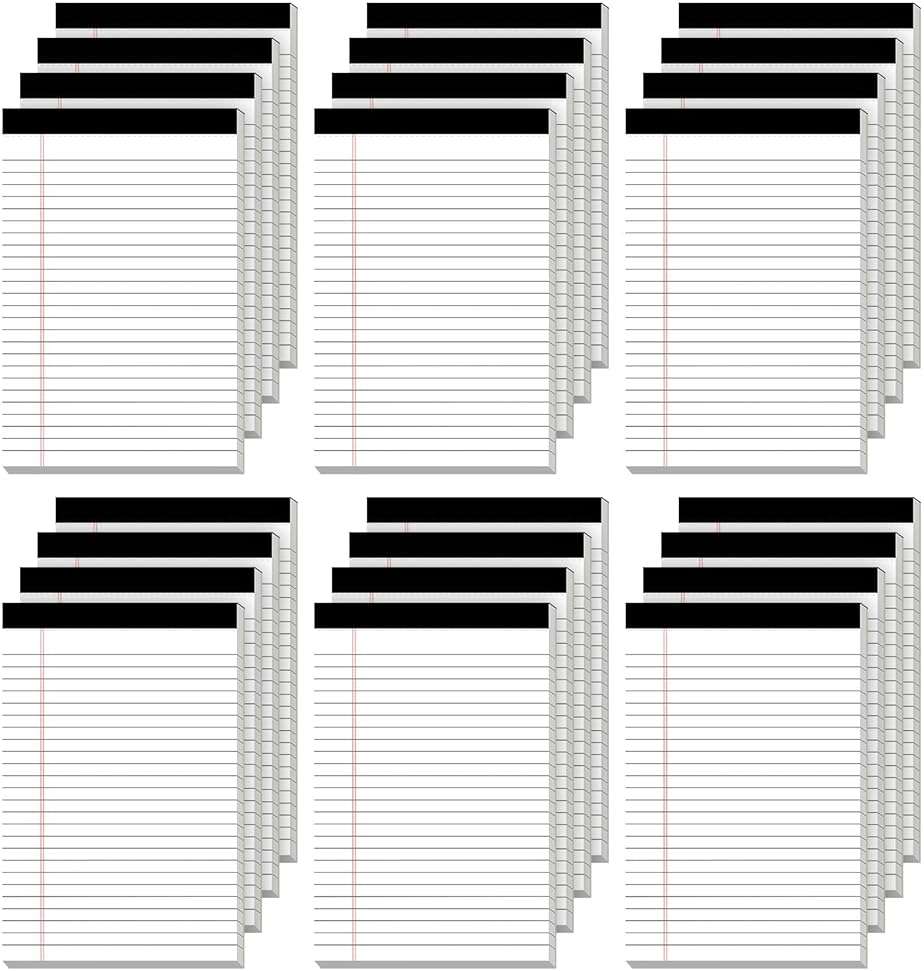 Nichela 24 Pack of Note Pads 5" x 8" Legal Pads 30 Sheets Notepad College Ruled Small Writing Pads Perforated Pages Paper Pads 80GSM Heavyweight Paper Note Pads for Home, Office, or School - Image 1