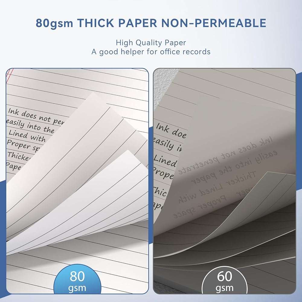 Nichela 24 Pack of Note Pads 5" x 8" Legal Pads 30 Sheets Notepad College Ruled Small Writing Pads Perforated Pages Paper Pads 80GSM Heavyweight Paper Note Pads for Home, Office, or School - Image 4