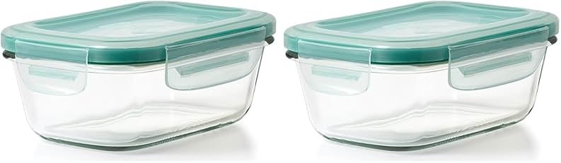 OXO Glass Food Storage Container, Rectangle, 1.6 Cup | Smart Seal | Leakproof | Pack of 2 - Product Image