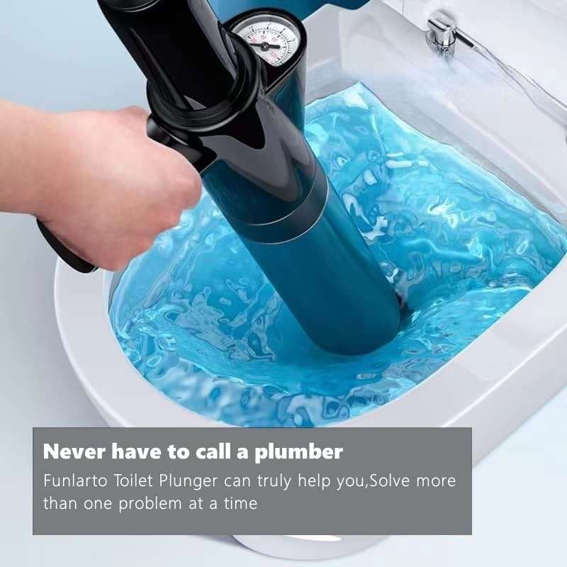 Toilet Plunger High Pressure Air Drain Blaster Gun Drain Clog Remover Tools Air Plunger Heavy Duty Drain Powerful Plungers for Toilet Unclog Toilet, Floor Drain, Bathroom(Black) - Image 3