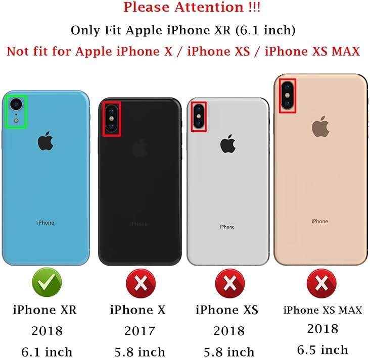 for iPhone XR Case: Dual Layer Protective Heavy Duty Cell Phone Case Shockproof Rugged Bumper Tough with Screen Protector - 16ft Military Grade Drop Tested for Appple iPhone XR (6.1 inch), Black - Image 2
