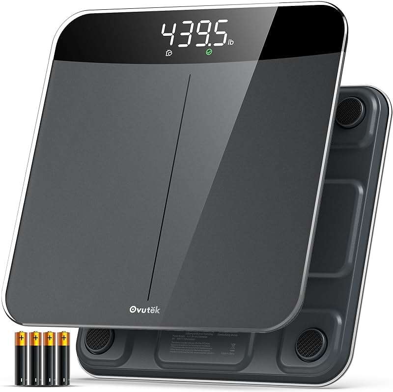 Ovutek Bathroom Scales Digital Weight, Topnotch Quality 450lb Weight Scale, Most Accurate to 0.05lb, Automatic Weighing Scale for Body Weight, Baby, Pet, Larger LED, Sturdy and Durable Base Machine - Image 1
