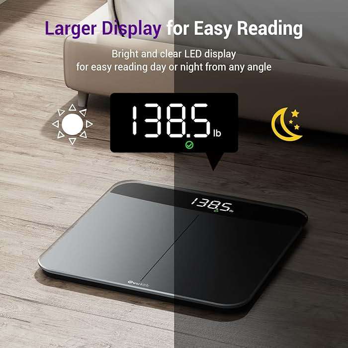 Ovutek Bathroom Scales Digital Weight, Topnotch Quality 450lb Weight Scale, Most Accurate to 0.05lb, Automatic Weighing Scale for Body Weight, Baby, Pet, Larger LED, Sturdy and Durable Base Machine - Image 3