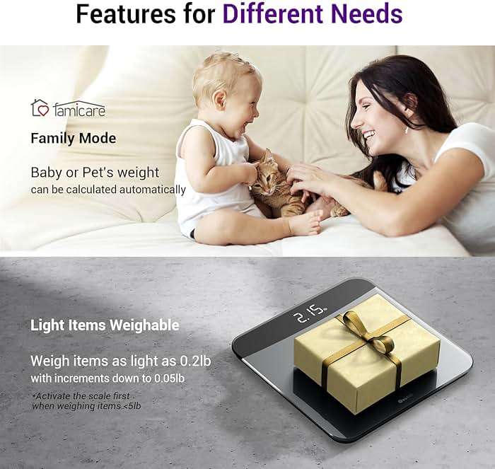 Ovutek Bathroom Scales Digital Weight, Topnotch Quality 450lb Weight Scale, Most Accurate to 0.05lb, Automatic Weighing Scale for Body Weight, Baby, Pet, Larger LED, Sturdy and Durable Base Machine - Image 5