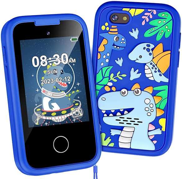 Kids Phone for Boys, Christmas Birthday Gifts for Boy Girl Age 3-10 Kids Toys Cell Phone, 2.8" Touchscreen Toddler Learning Play Toy Phone with Dual Camera, Game, Music Player, 8GB Card Blue - Image 1
