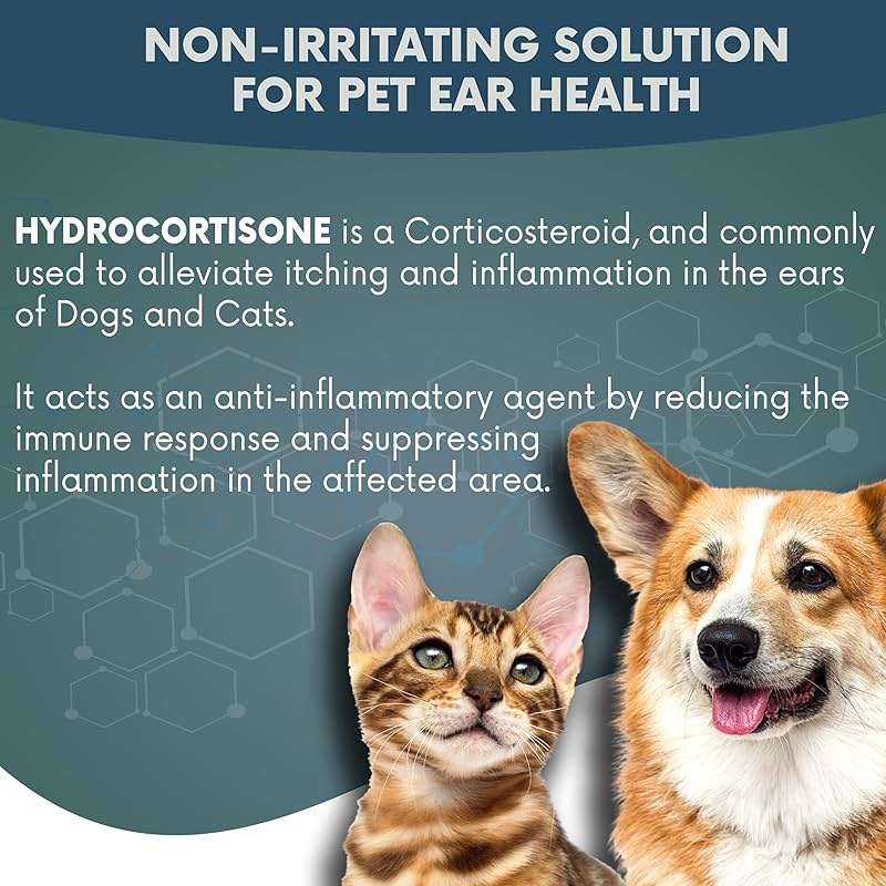 NOVEHA Pet Ear Drops with 1% Hydrocortisone | Ear Cleaner for Dogs & Cats for Earwax buildup, - No-Sting Formula, Calms Itch & Reduces Painful Ear Infections 60mL (60ml (Pack of 1)) - Image 4