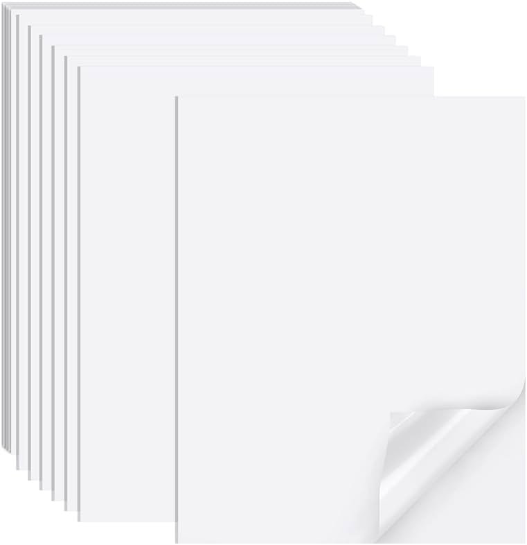 Printable Sticker Paper for Inkjet Printer, 40 Sheets 8.5"x11'' Matte Sticker Printer Paper Full Sheet Labels for Laser/Inkjet Printers, Letter Size - Product Image