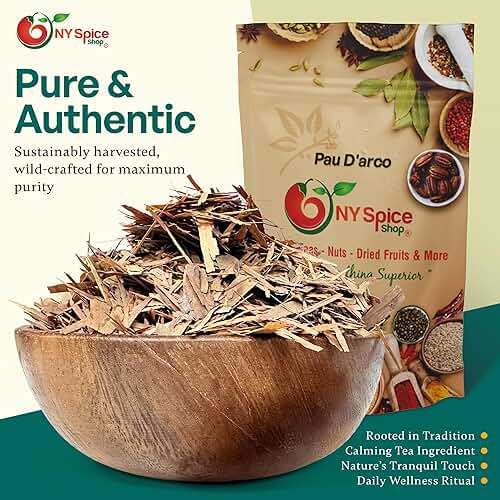 NY Spice Shop Pau D'arco/Ipe Roxo - Cut & Sifted - 8 Ounce Pau D’arco Tea Bark - Pau D’arco Herb - Herbal Tea - Inner Bark - Natural Flavor Enhancer - Culinary Gem - Image 3
