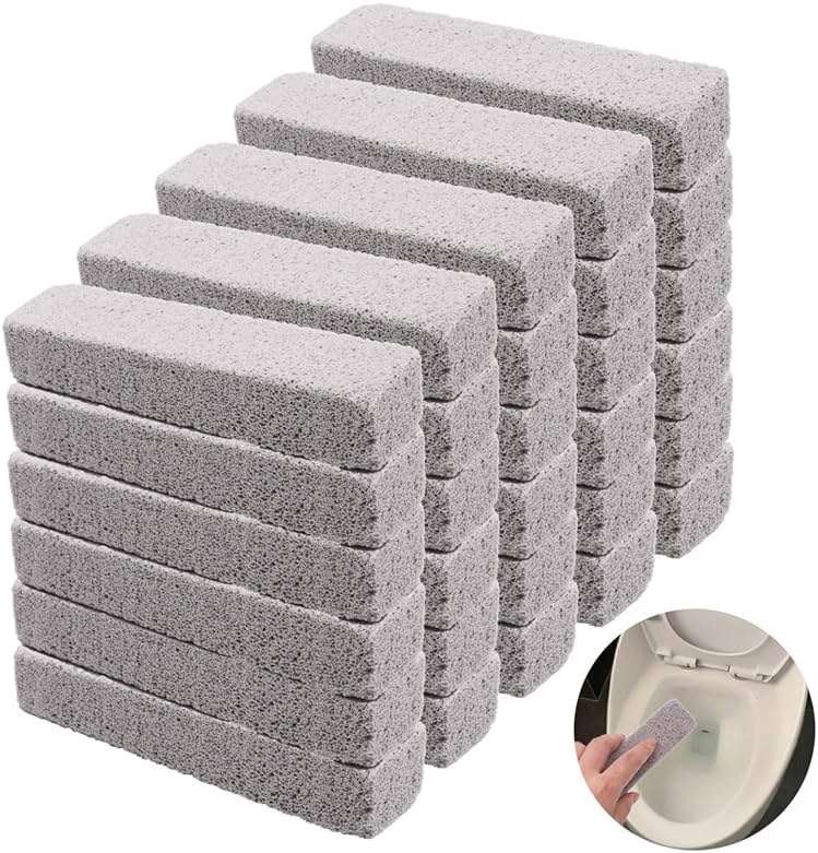 maierke 30PCS Pumice Stones for Cleaning,Grey Pumice Scouring Pad,Cleans Hard Water Ring, Calcium Stain, Pumice Stick Cleaner for Toilet, Bathtub, Kitchen Sink, Grill (5.9 x 1.4 x 0.9 Inches) M1-060 - Image 1