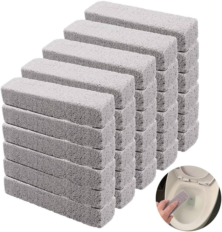 maierke 30PCS Pumice Stones for Cleaning,Grey Pumice Scouring Pad,Cleans Hard Water Ring, Calcium Stain, Pumice Stick Cleaner for Toilet, Bathtub, Kitchen Sink, Grill (5.9 x 1.4 x 0.9 Inches) M1-060 - Product Image