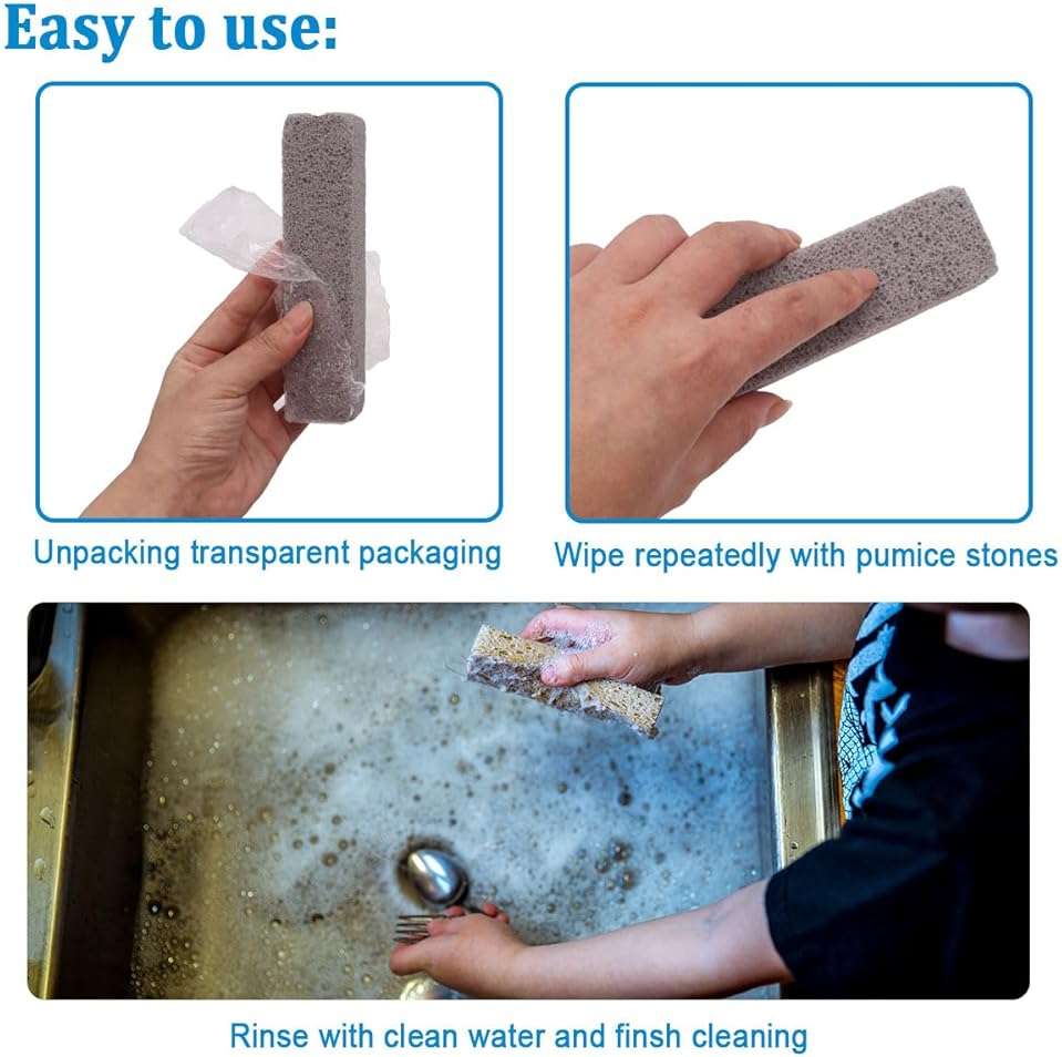 maierke 30PCS Pumice Stones for Cleaning,Grey Pumice Scouring Pad,Cleans Hard Water Ring, Calcium Stain, Pumice Stick Cleaner for Toilet, Bathtub, Kitchen Sink, Grill (5.9 x 1.4 x 0.9 Inches) M1-060 - Image 5