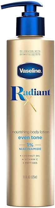 Vaseline Radiant X Even Tone Nourishing Body Lotion With 1% Niacinamide, Coconut Oil, Vitamin C, & Peptides 11 oz - Image 1