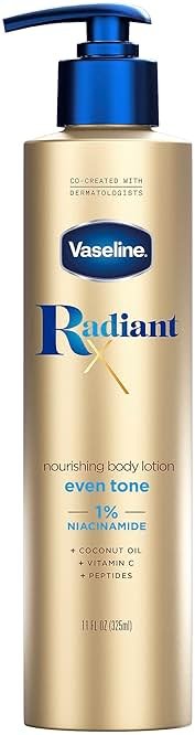 Vaseline Radiant X Even Tone Nourishing Body Lotion With 1% Niacinamide, Coconut Oil, Vitamin C, & Peptides 11 oz - Product Image
