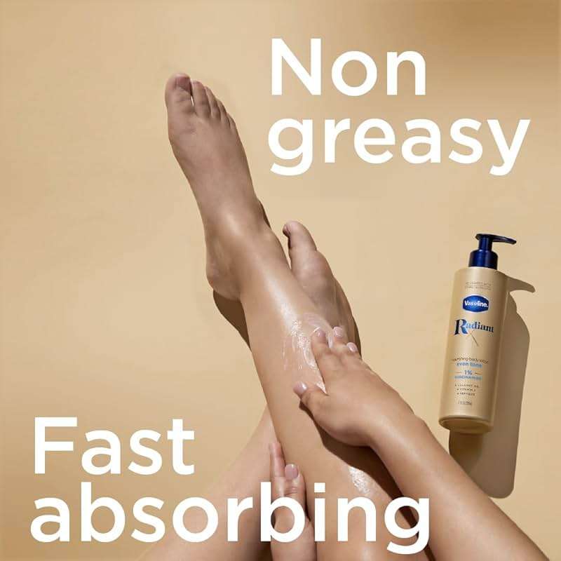 Vaseline Radiant X Even Tone Nourishing Body Lotion With 1% Niacinamide, Coconut Oil, Vitamin C, & Peptides 11 oz - Image 7