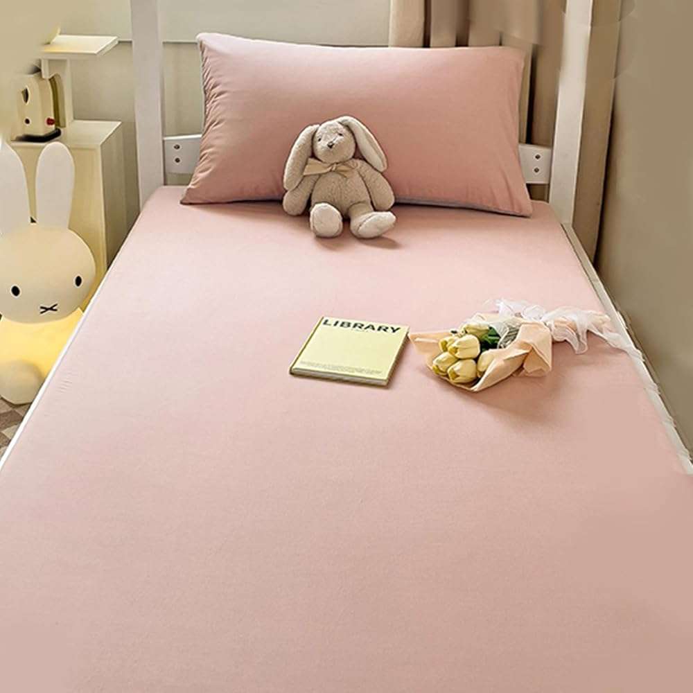 Japanese Floor Mattress Cover with Zipper,100% Cotton Cover for Traditional Shikibuton Futon Mattress, Futon Mattress Protective Cover,Reversible Washable,Pink2,Full/120x200cm - Image 2