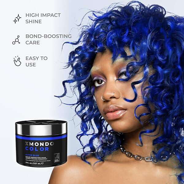 XMONDO Color Super Blue Depositing Mask & Semi-Permanent Hair Dye, Infused with Bond Booster & Hyaluronic Acid for Nourishment, Revitalization & Repair, Vegan Formula, 8 Fl Oz - Image 6