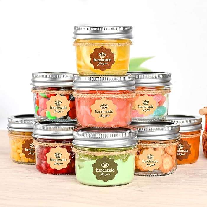 TUZAZO 4 oz Mini Mason Jars with Lids 8 Pack, 4oz Small Glass Mason Canning Jars for Jam Jelly Yogurt Dessert, Shower Wedding Favors Decor - Image 8
