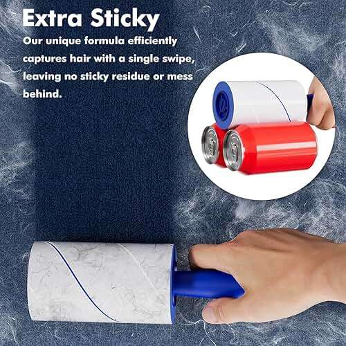 1200 Sheets Lint Roller with 6 Upgraded Handles (6 Rollers + 6 Refill), Mage Value Set Sticky Lint Rollers for Pet Hair, Portable Pet Hair Remover for Clothes, Furniture, Carpet, Dog and Cat - Image 3