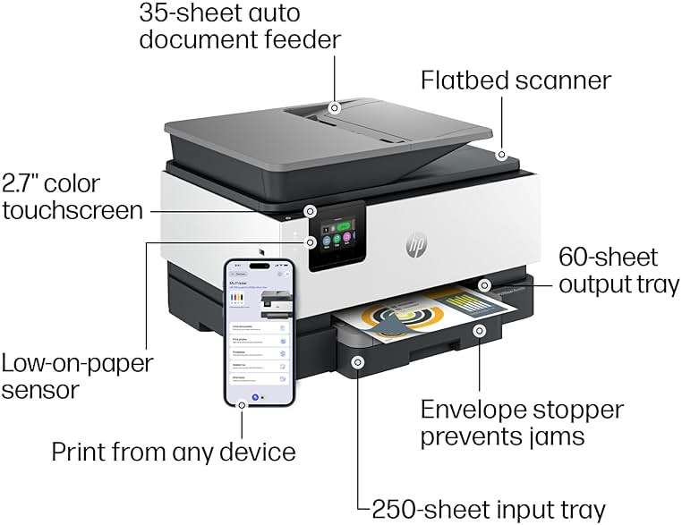 HP OfficeJet Pro 9125e Wireless All-in-One Color Inkjet Printer, Print, scan, copy, fax, ADF, Duplex printing best-for-office, 3 month Instant Ink trial included, AI-enabled (403X0A) - Image 4