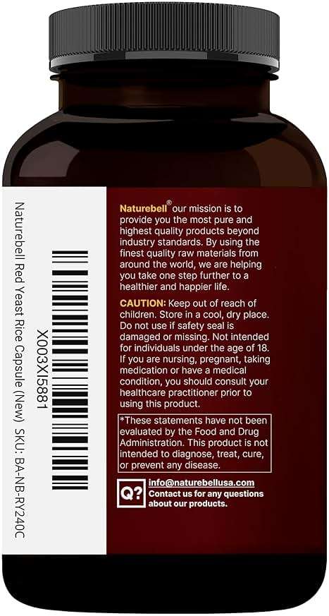 NatureBell Red Yeast Rice with CoQ10-240 Vegetarian Capsules - for Heart Health, Energy Support, Brain Wellness & Antioxidant Support* - Image 8