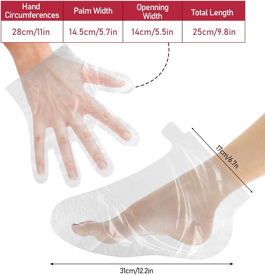 200 Pcs Paraffin Wax Liners for Feet and Hand, Disposable Paraffin Bath Liners Plastic Hand and Foot Bags for Hand & Feet Thermal Hot Wax Therapy SPA Paraffin Wax Machine,Larger and Thicker - Image 3