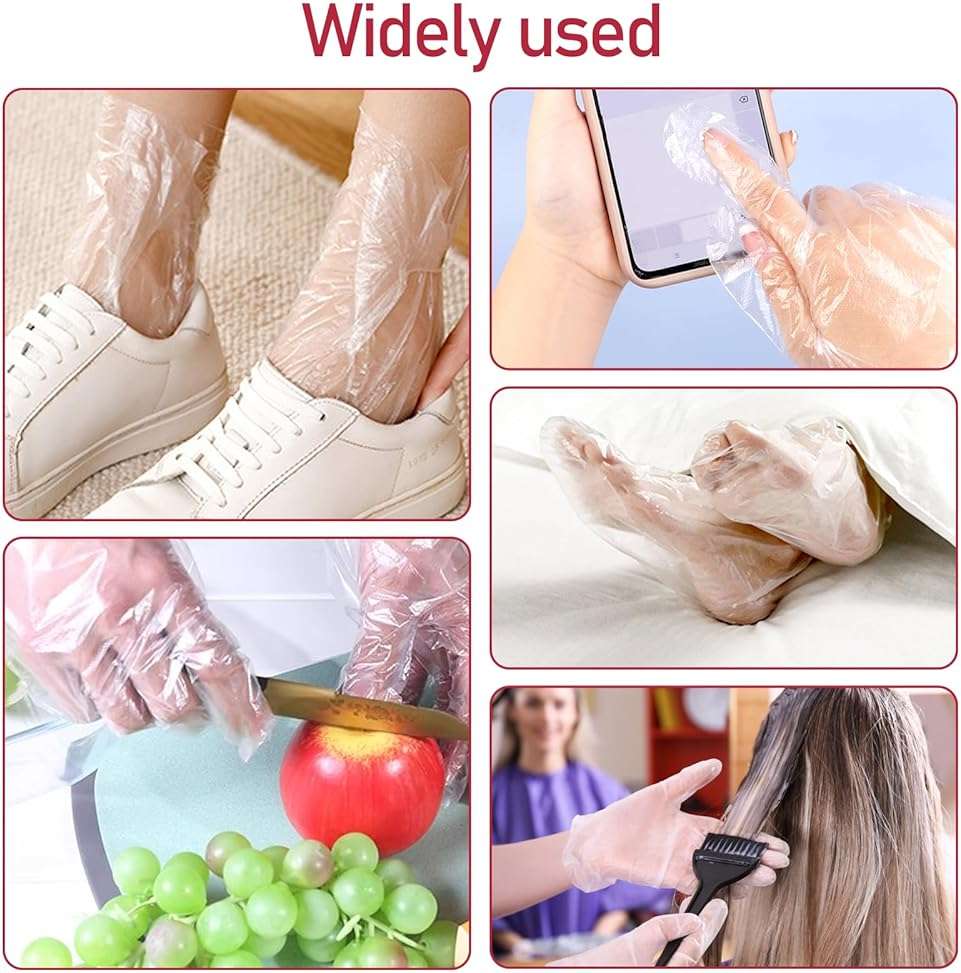 200 Pcs Paraffin Wax Liners for Feet and Hand, Disposable Paraffin Bath Liners Plastic Hand and Foot Bags for Hand & Feet Thermal Hot Wax Therapy SPA Paraffin Wax Machine,Larger and Thicker - Image 7