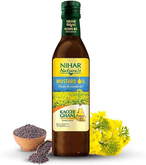 Nihar Naturals Kacchi Ghani Mustard Oil| Cold Pressed| 100% Pure Mustard Oil| For Skin, Hair Care & Body Massage| Enriched with Omega 3 & Natural Anti-Oxidants| 33.8 Fl.oz. - Image 2