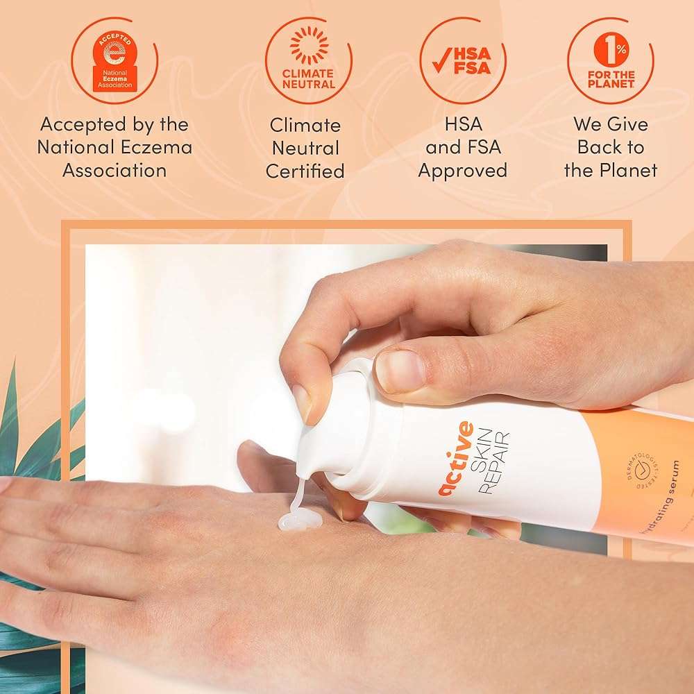 Active Skin Repair Face and Body Hydrating Serum, EWG Certified Hyaluronic Acid for All Skin Types, Dermatologist-Tested Moisturizing Anti-Aging Serum with Ceramides & Niacinamide, 5 fl. oz. - Image 4