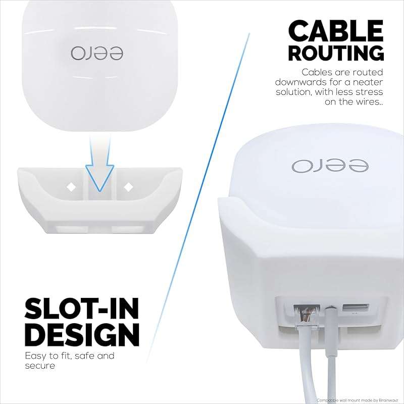 Drill Free Wall Mount for EERO 6+, 6 Plus Router (ONLY Works with 6 Plus), Strong VHB Adhesive, Easy to Install, Reduce Interference & Increase Range, Stick On & Screw-in Mounting by Brainwavz - Image 5