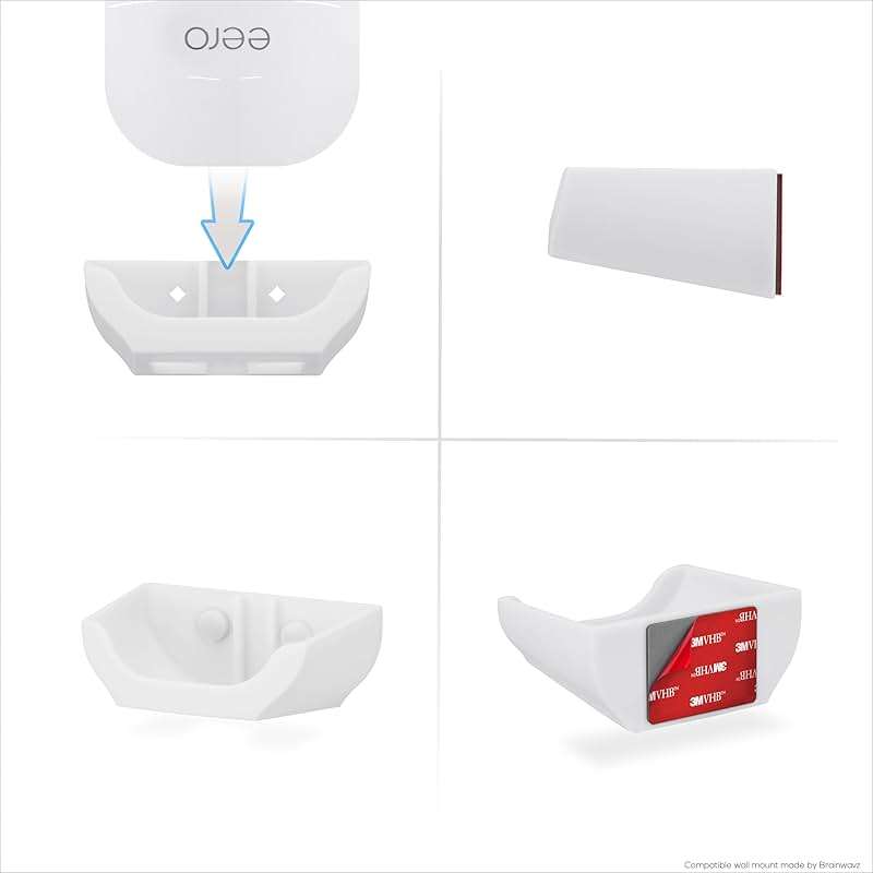 Drill Free Wall Mount for EERO 6+, 6 Plus Router (ONLY Works with 6 Plus), Strong VHB Adhesive, Easy to Install, Reduce Interference & Increase Range, Stick On & Screw-in Mounting by Brainwavz - Image 8