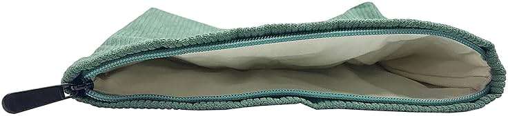 GUTGNK Corduroy Ladies Cosmetic Bag, Large Capacity Canvas Cosmetic Bag Travel Toiletry Bag Accessories Organizer, Grass Green - Image 5