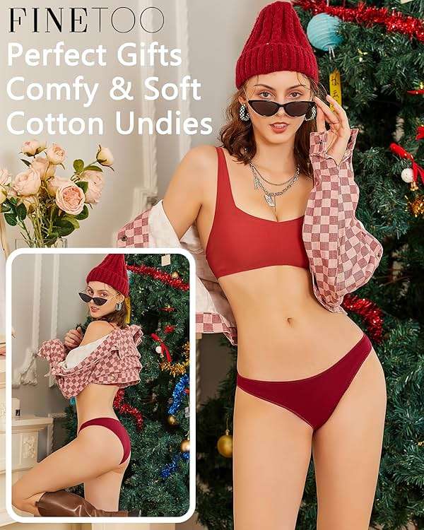 FINETOO 6 Pack Cotton Underwear for Women Cute Low Rise Bikini Panties High Cut Breathable Sexy Hipster Womens Cheeky S-3XL - Image 7