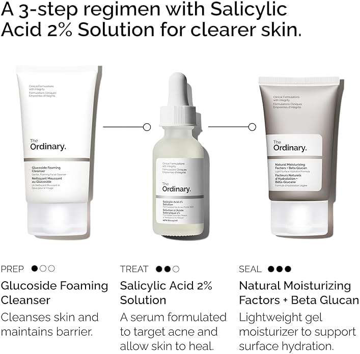 The Ordinary The Acne Set, 3-Step Skin Regimen with Glucoside Foaming Cleanser, Salicylic Acid 2% Solution, and Natural Moisturizing Factors + Beta Glucan | Skin Care Set - Image 2